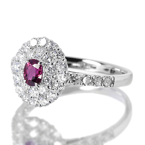 ルビー 0.34ct ダイヤモンド プラチナ リング（指輪）【品質保証書/NGL 