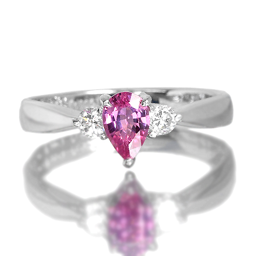第221回抽選販売＞パパラチアサファイア 0.48ct ダイヤモンド プラチナ