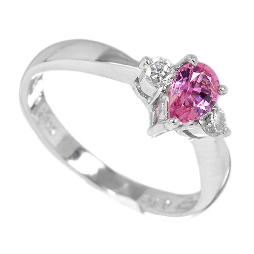 第221回抽選販売＞パパラチアサファイア 0.48ct ダイヤモンド プラチナ