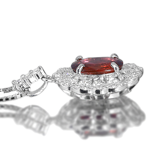 非加熱ルビー 1.2ct ダイヤモンド プラチナ ネックレス【品質保証書 