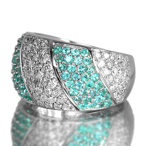 パライバトルマリン 0.87ct ダイヤモンド プラチナ リング（指輪