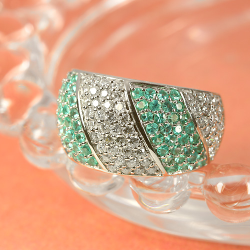 パライバトルマリンダイヤリング パライバトルマリン 0.87ct ダイヤモンド プラチナ リング（指輪