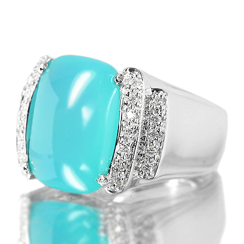第227回抽選販売＞シーブルーカルセドニー 10ct ダイヤモンド ホワイト