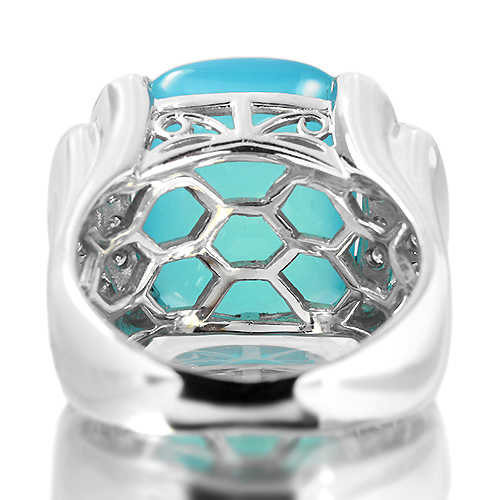第227回抽選販売＞シーブルーカルセドニー 10ct ダイヤモンド ホワイト