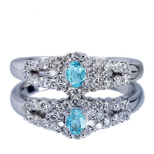 パライバトルマリン 0.11ct ダイヤモンド 0.34ct プラチナ リング