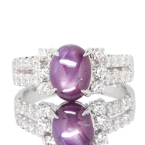 第232回抽選販売＞パープルスターサファイア 3.63ct ダイヤモンド