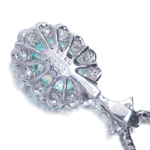 パライバトルマリン 1.33ct ダイヤモンド 0.63ct プラチナ ネックレス