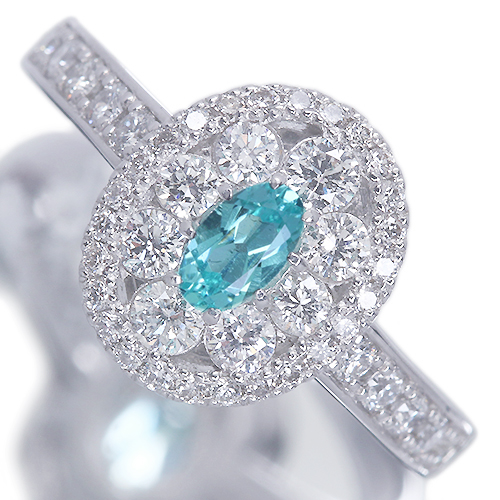 ブラジル産パライバトルマリン 0.25ct ダイヤモンド 0.71ct