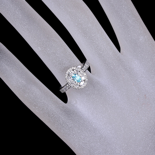 パライバトルマリン0.315ct ダイヤセッティングプラチナリング パライバトルマリン/ダイヤモンド プラチナリング(10月誕生石