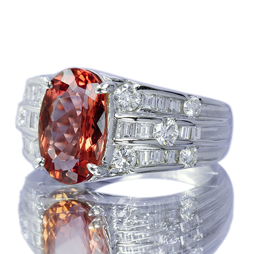 第240回抽選販売＞インペリアルトパーズ 3.26ct ダイヤモンド 1.04ct