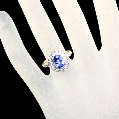 サファイア 2.45ct ダイヤモンド 1.22ct ゴールド リング(指輪)【品質  