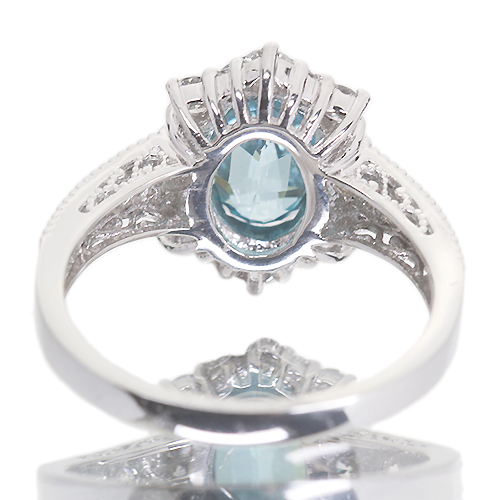 専用JB17☆高級 ブルージルコン1.81ct ダイヤ プラチナヘッド