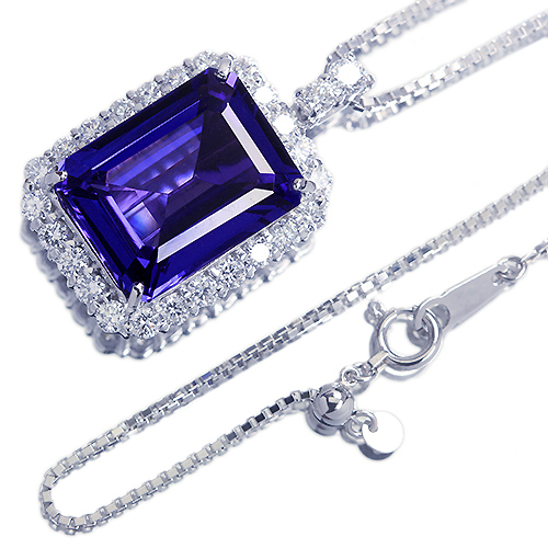 タンザナイト 13ct ダイヤモンド 1.4ct プラチナ ネックレス【品質