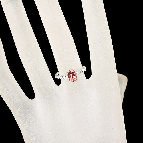 第247回抽選販売＞非加熱パパラチアサファイア 1.3ct ダイヤモンド 0.3