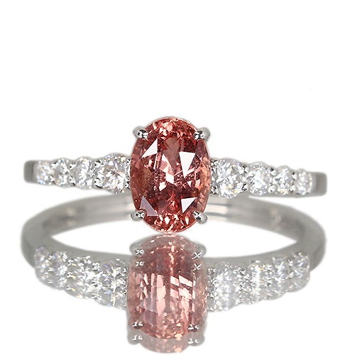 第247回抽選販売>非加熱パパラチアサファイア 1.3ct ダイヤモンド 0.3 第247回抽選販売>非加熱パパラチアサファイア 1.3ct ダイヤモンド 0.3