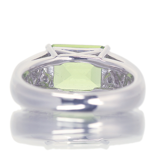 ペリドット 3.3ct ダイヤモンド プラチナ リング(指輪)【品質保証書 