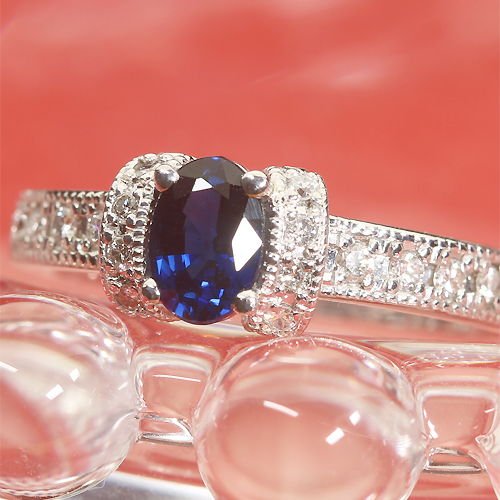 ブルーサファイア 0.65ct ダイヤモンド プラチナ リング(指輪)【品質 ...