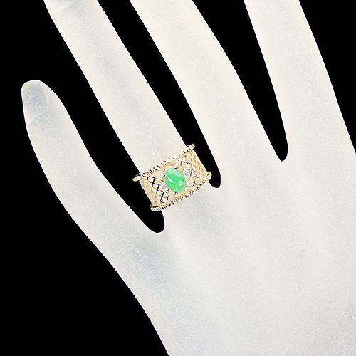 翡翠 リング I+ サイズ ゴールドリング 14K gold 金リング ヒスイ 翡翠 リング I+ サイズ ゴールドリング 14K gold 金リング