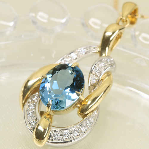 サンタマリアアクアマリン 2.6ct ダイヤモンド プラチナ ゴールド ネックレス【品質保証書/NGL宝石鑑別書】 即納ジュエリー  ジュエリー通販リジュー | レアストーン・高級ジュエリーオンラインショップ