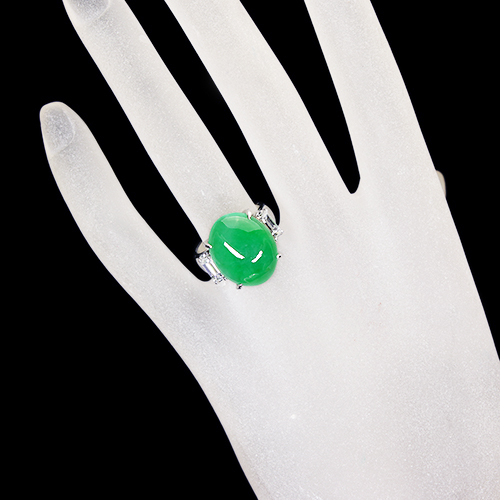 翡翠（ヒスイ） 11.7ct ダイヤモンド 1.1ct プラチナ リング