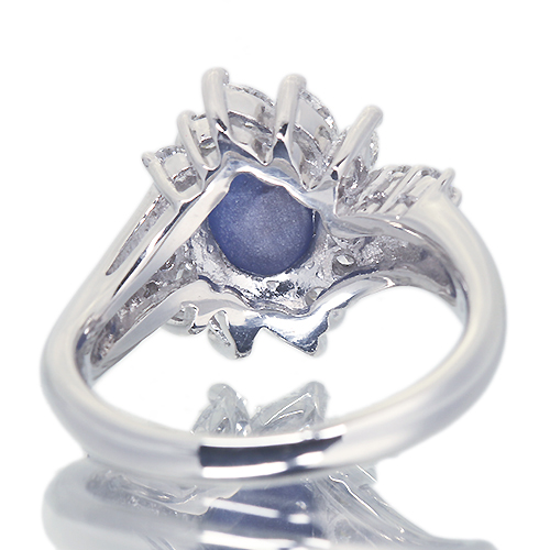 スターサファイア 3.0ct ダイヤモンド 0.7ct プラチナ リング(指輪