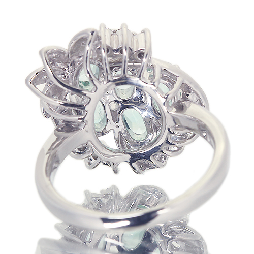 グリーンベリル 1.1ct ダイヤモンドプラチナ リング(指輪)【品質保証書