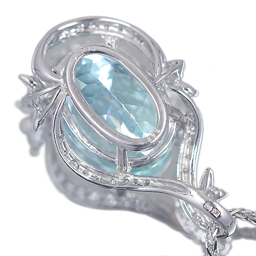 アンブリゴナイト 9.0ct ダイヤモンド ホワイトゴールド ネックレス