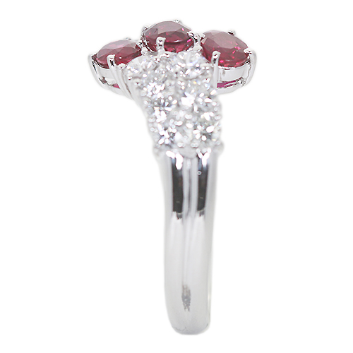 ルビー 0.8ct ダイヤモンド 約0.9ct プラチナ リング(指輪