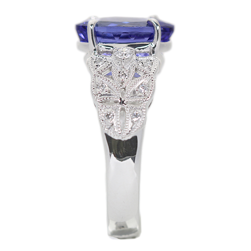 タンザナイト 4.0ct ダイヤモンド プラチナ リング(指輪)【品質保証書
