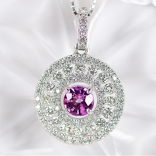 非加熱ピンクサファイア 0.5ct ダイヤモンド 0.6ct プラチナ 