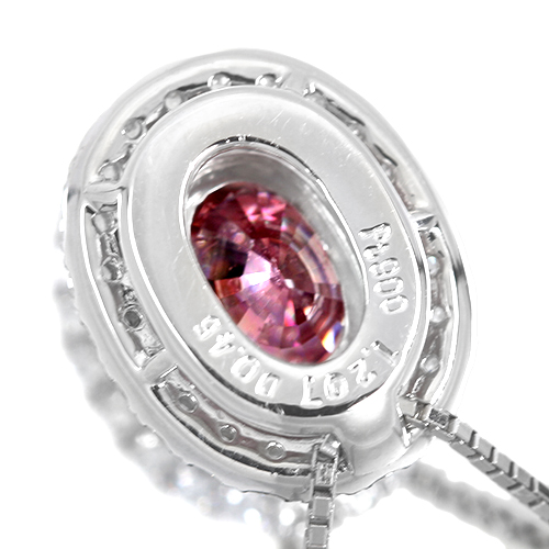 非加熱パパラチアサファイア 1.2ct ダイヤモンド 0.4ct プラチナ 
