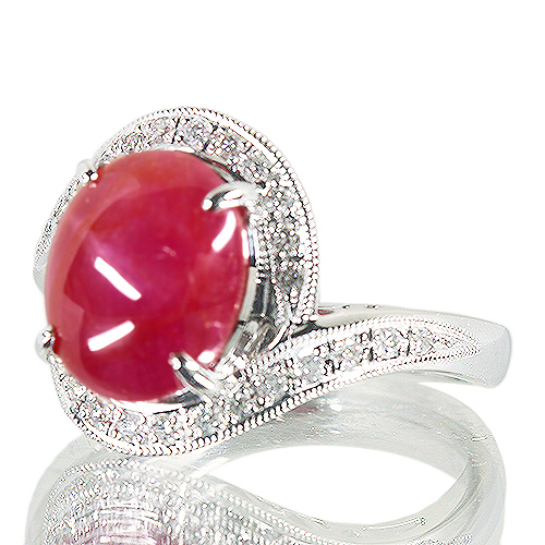 スタールビー 5.5ct ダイヤモンド プラチナ リング(指輪)【品質