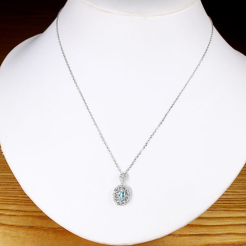 パライバトルマリン 0.45ct ダイヤモンド 0.4ct プラチナ ネックレス 