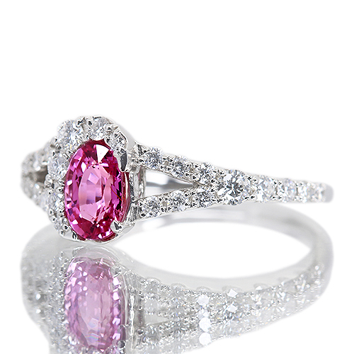 新品　未使用品　ピンクサファイア ダイヤモンド リング プラチナ　#10 非加熱ピンクサファイア 0.8ct ダイヤモンド 0.4ct プラチナ リング