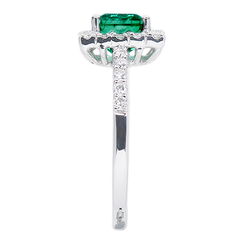 コロンビア産エメラルド 1.0ct ダイヤモンド 0.4ct プラチナ リング