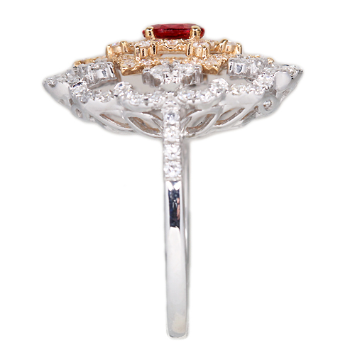 非加熱ピジョンブラッドルビー 0.4ct ダイヤモンド 1.0ct プラチナ 非加熱ピジョンブラッドルビー 0.4ct ダイヤモンド 1.0ct プラチナ