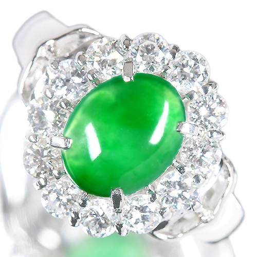 第274回抽選販売＞翡翠（ヒスイ） 1.5ct ダイヤモンド 1ct プラチナ