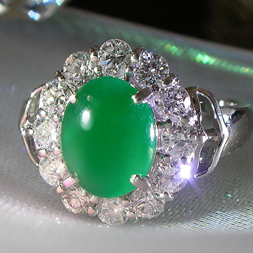 第274回抽選販売＞翡翠（ヒスイ） 1.5ct ダイヤモンド 1ct プラチナ