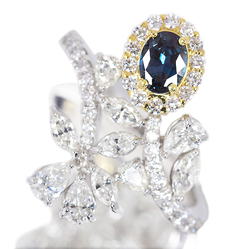 ブラジル産アレキサンドライト 0.56ct ダイヤモンド 1.3ct
