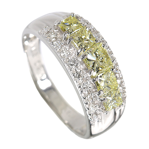 としちゃん様 プラチナ1000 パール　ダイヤモンドリング イエローダイヤモンド 1.05ct ダイヤモンド 0.2ct プラチナ 1000