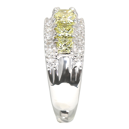 イエローダイヤモンド 1.05ct ダイヤモンド 0.2ct プラチナ 1000