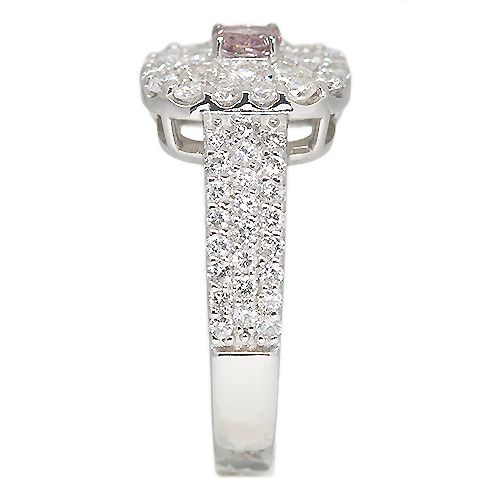 天然ピンク ダイヤモンド✨リング プラチナ 鑑別付 ダイヤ 新品仕上げ済 ファンシーパープリッシュピンクダイヤモンド 0.16ct/FPP/I1