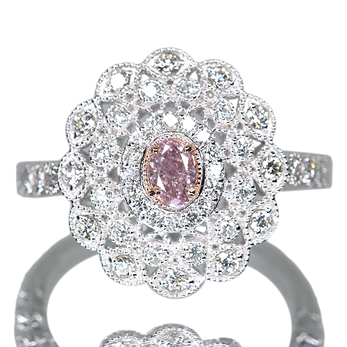 【お得♡】ピンクダイヤ　６粒 ファンシーパープリッシュピンクダイヤモンド 0.184ct/FPP/I1
