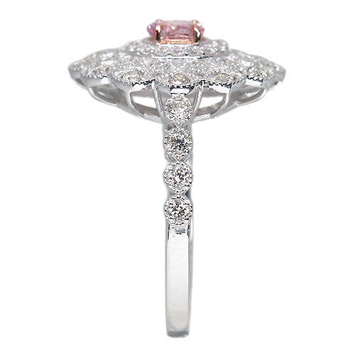 【お得♡】ピンクダイヤ　６粒 ピンクダイヤモンド 0.06ct/FVP/I1 ハートアンドキューピッド