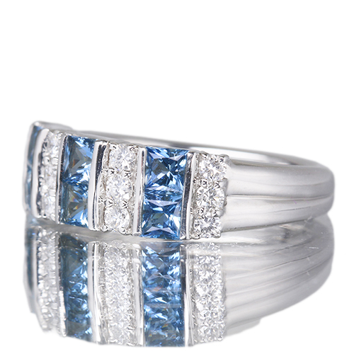 アクアマリン 0.8ct ダイヤモンド プラチナ リング(指輪)【品質保証書