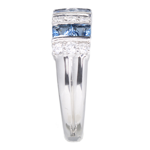 アクアマリン 0.8ct ダイヤモンド プラチナ リング(指輪)【品質保証書