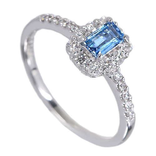 サンタマリアアクアマリン 0.28ct ダイヤモンド プラチナ リング(指輪