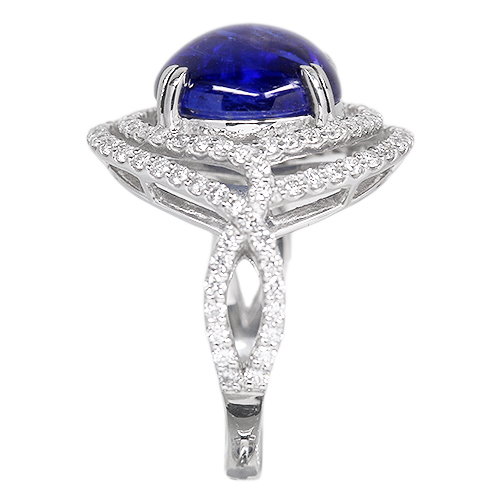 タンザナイト 6.4ct ダイヤモンド 0.8ct プラチナ リング(指輪 タンザナイト 6.4ct ダイヤモンド 0.8ct プラチナ リング(指輪