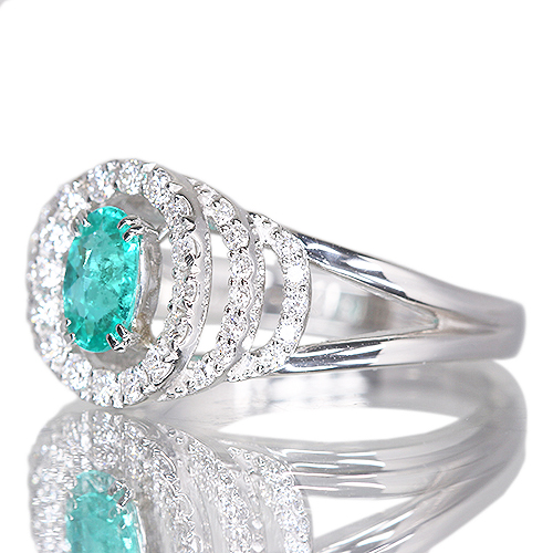 JQ377☆高級 パライバトルマリン0.13ct ダイヤ pt ヘッド 鑑付