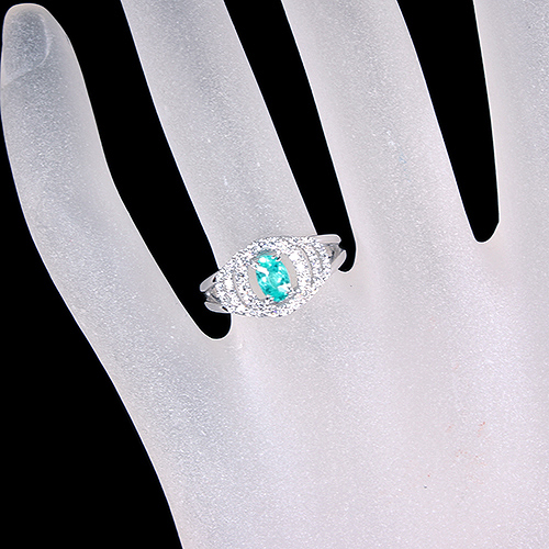 ブラジル産パライバトルマリン 0.37ct ダイヤモンド プラチナ